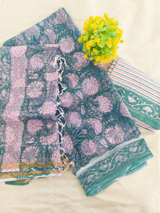 Kota Doria Cotton Salwar Dress Material Unstitched