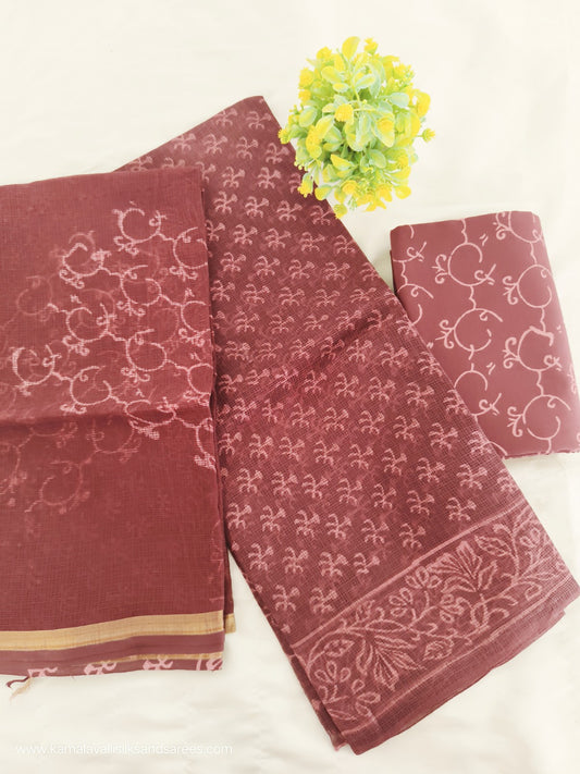 Kota Doria Cotton Salwar Dress Material Unstitched