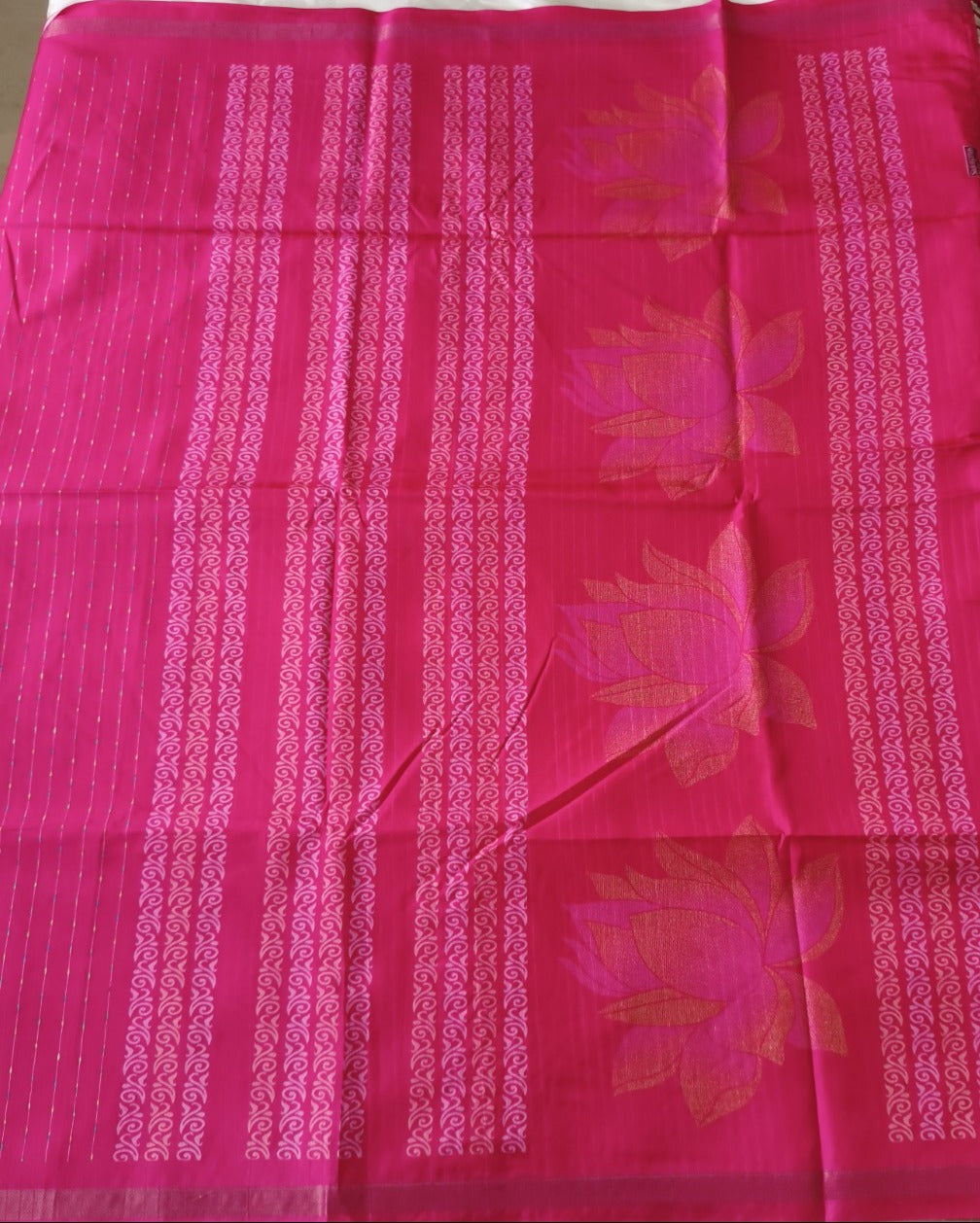 Semi Tussar Saree Rose Colour
