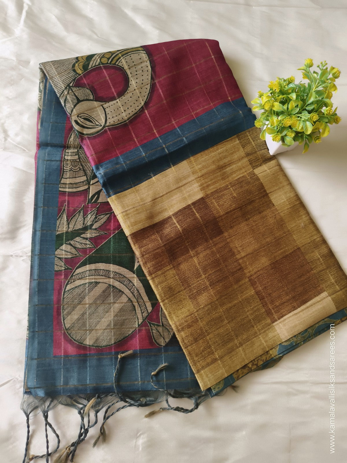 Semi Tussar Saree multi Colour